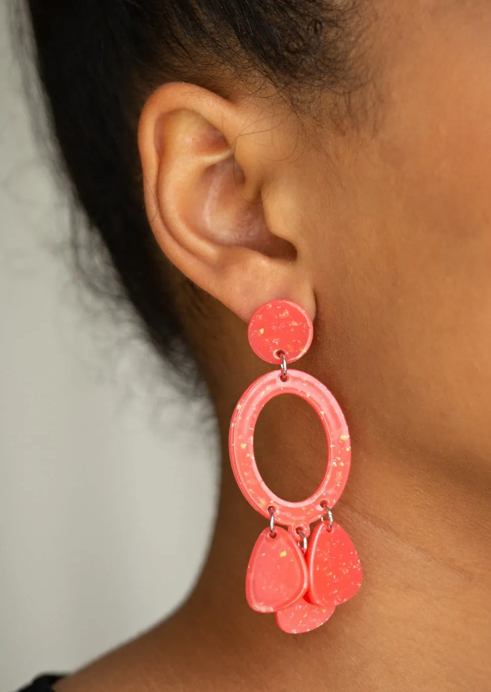 Sparkling Shores Orange Post Earrings