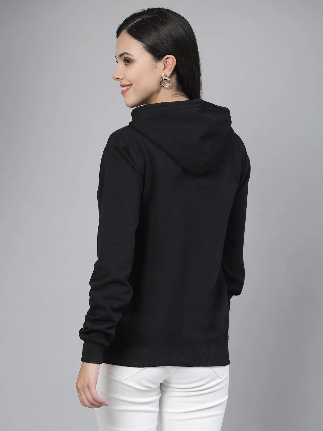 Style Quotient women black hooded oversized sweatshirt