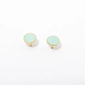 Teal Circle Post Earrings