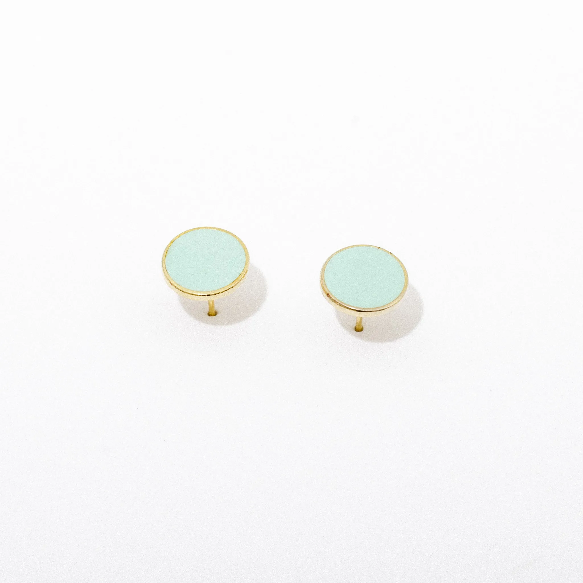 Teal Circle Post Earrings