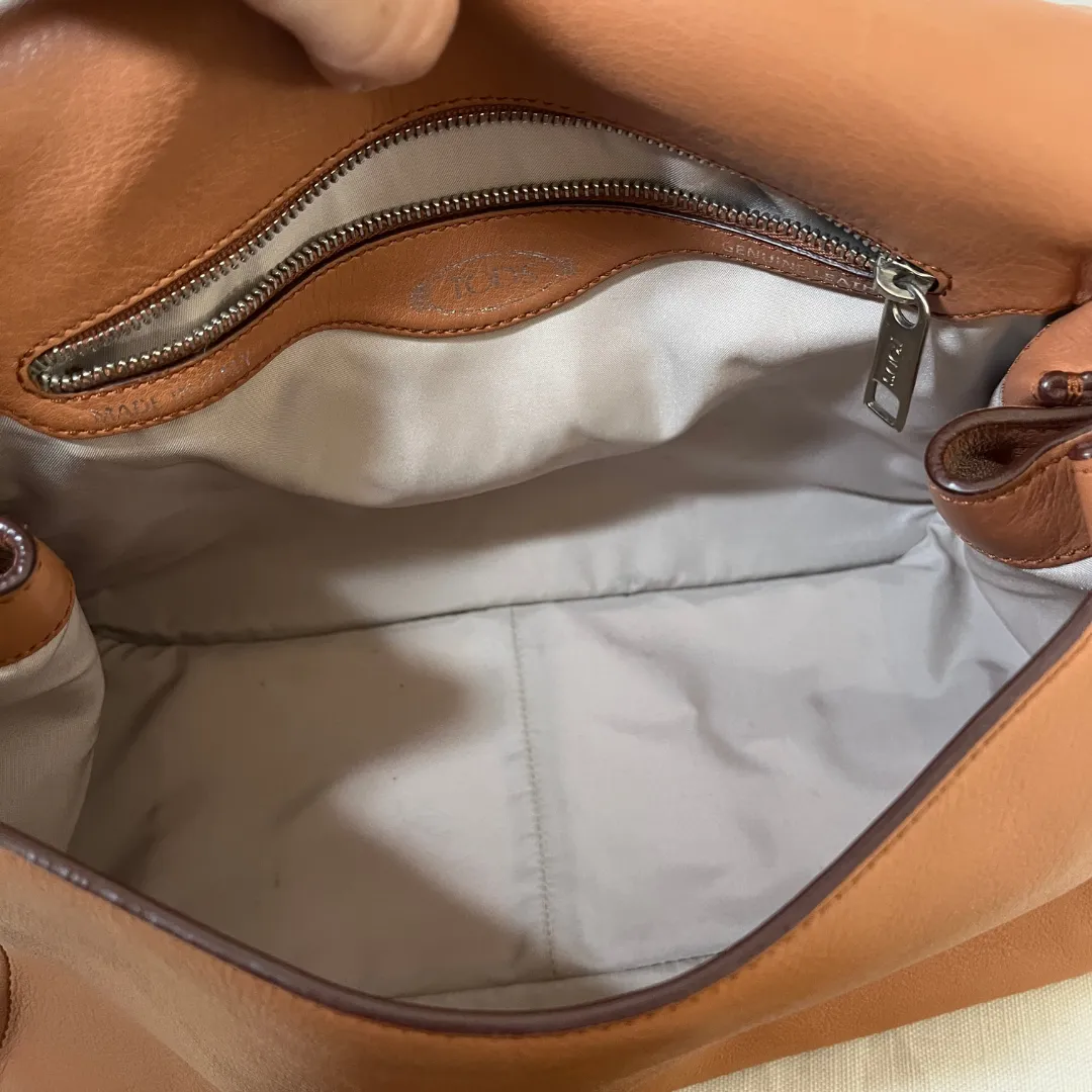 TOD's Tan Leather Double T Flap Top Handle Bag | Gently Used |