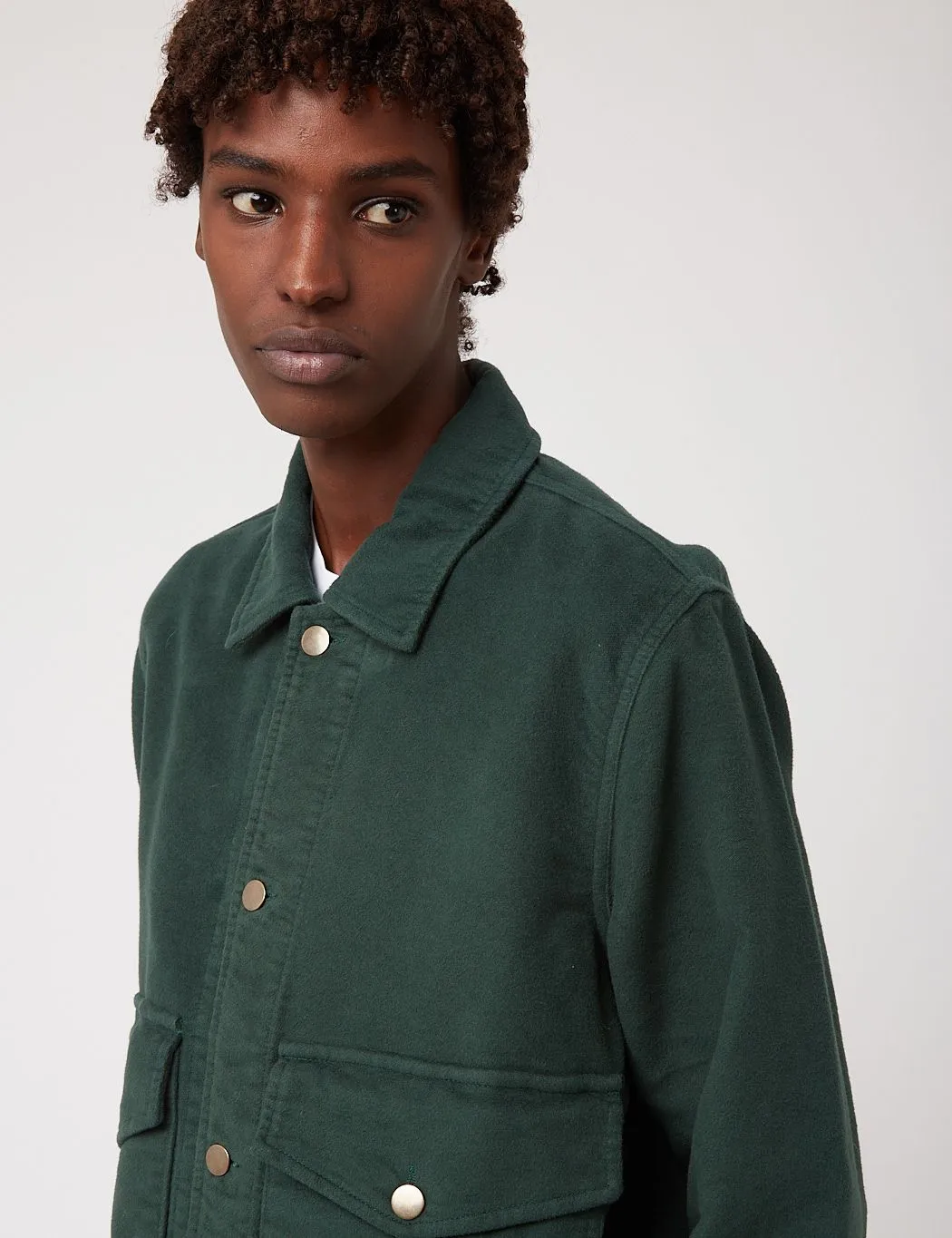 Universal Works NW Jacket (Moleskin) - Forest Green