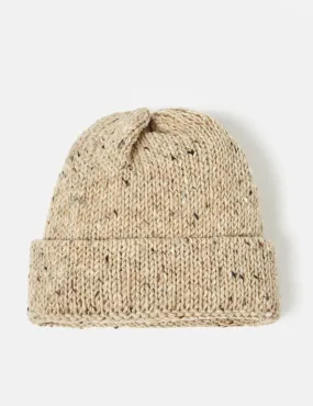 Universal Works Short Watch Beanie Hat - Oatmeal Brown Marl