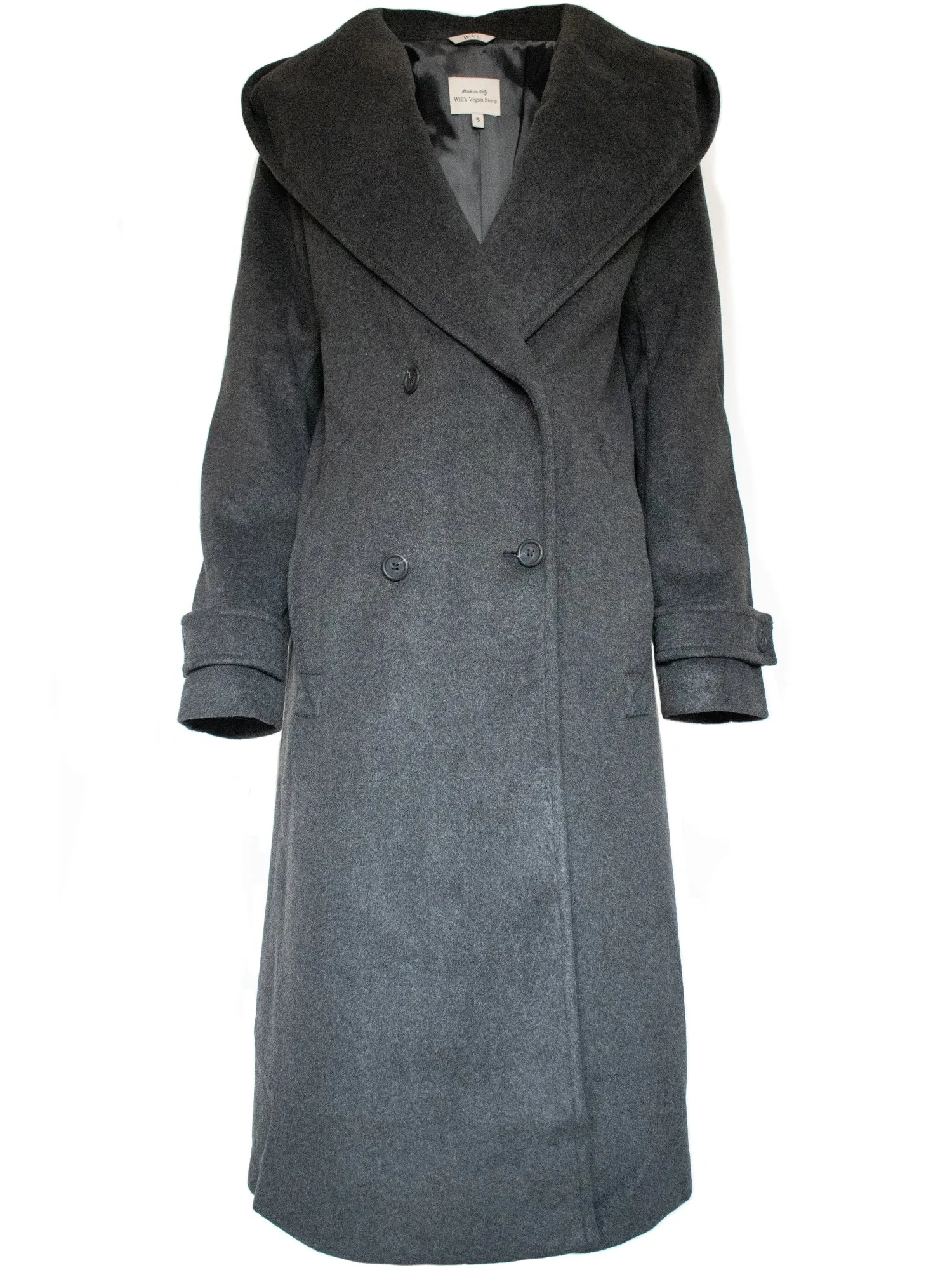 Vegan Wool Long Wrap Coat