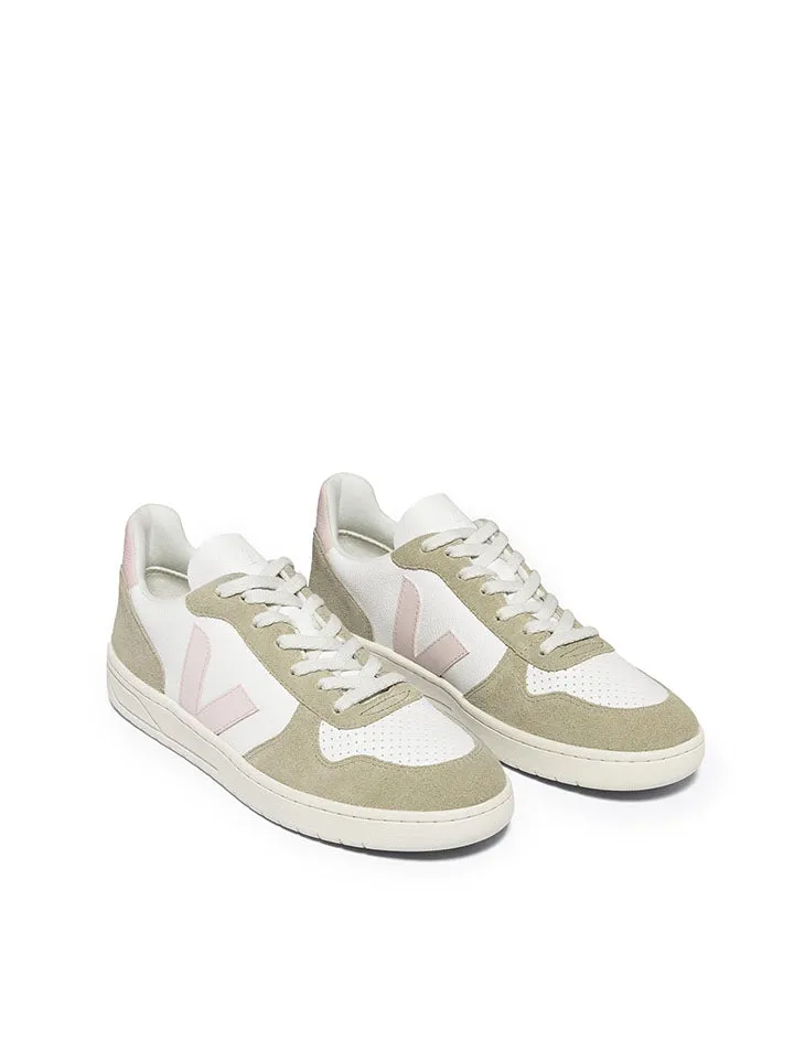 Veja Womens V-10 Chromefree Leather White Petale Sahara