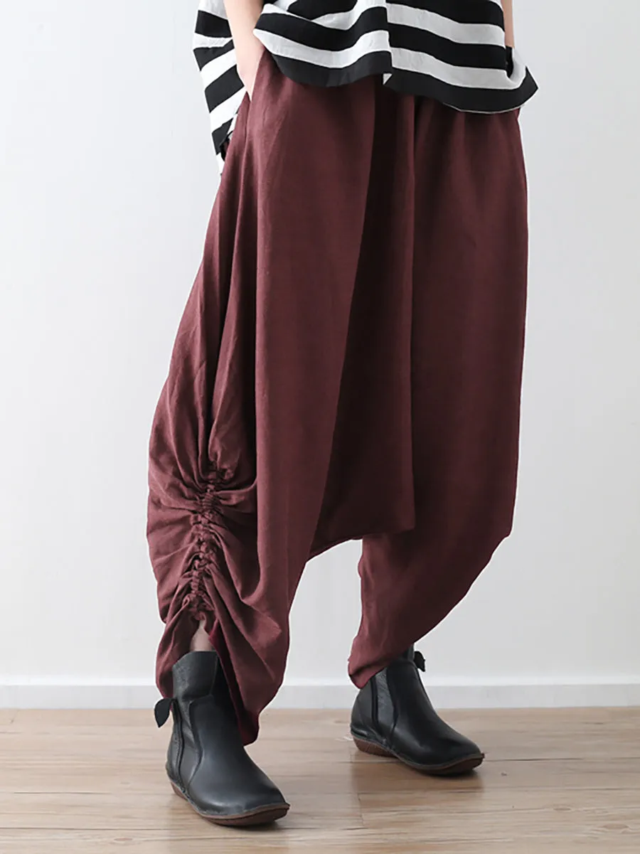 Women Spring Casual Solid Ankle Length Pants