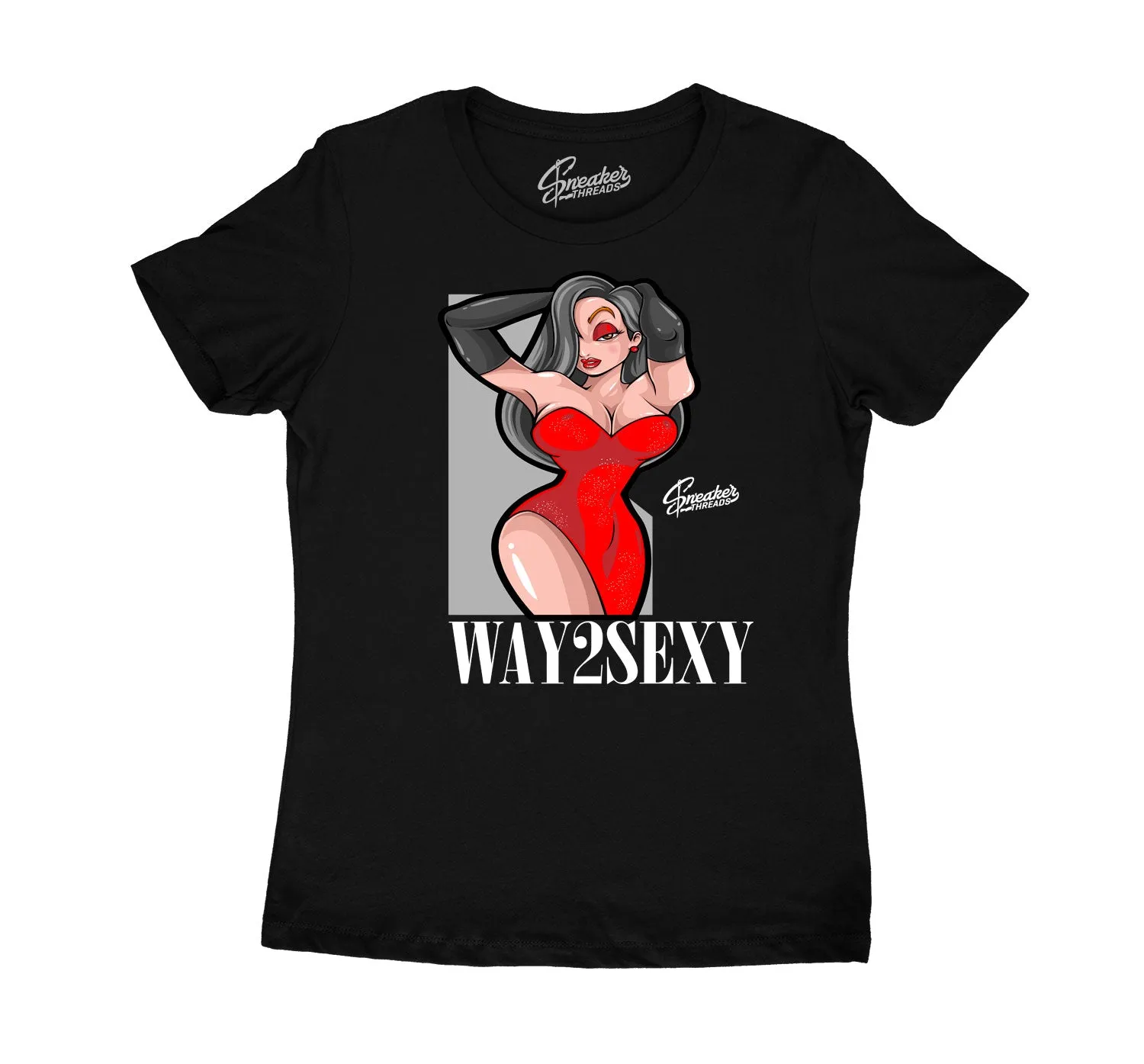 Womens Lipstick 14 Shirt - Way Too Sexy - Black