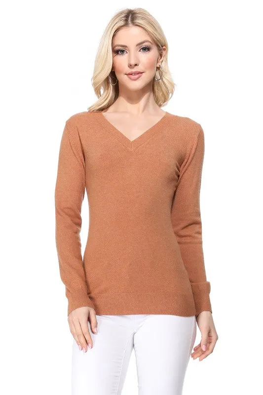 Women's Long Sleeve V-Neck Pulll Over Sweater Top