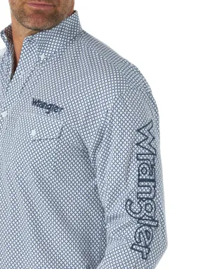 'Wrangler' Men's Logo Western Button Down - Blue