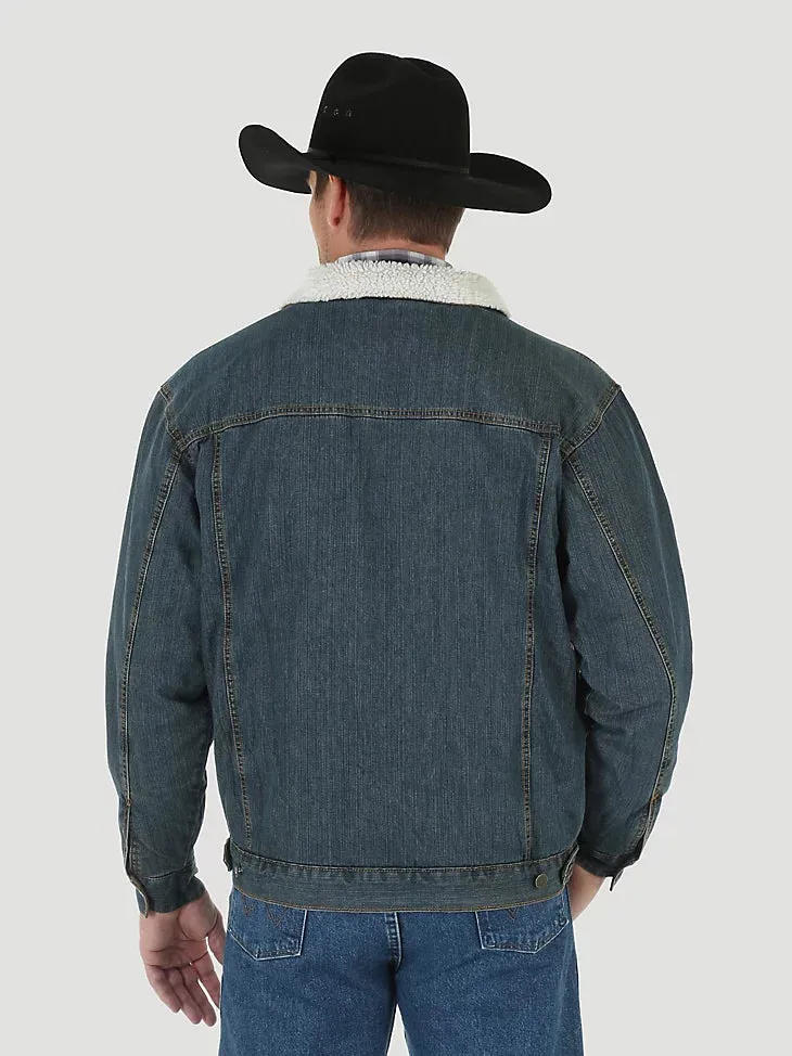 Wrangler Men's Western Sherpa Lined Denim Trucker Jacket