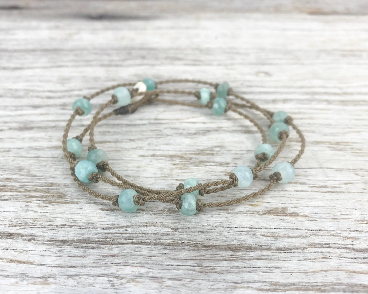 Wrap-1072-Amazonite Faceted Rondelle Petite