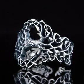 Yggdrasil Wrap Ring - Sterling Silver or Gold